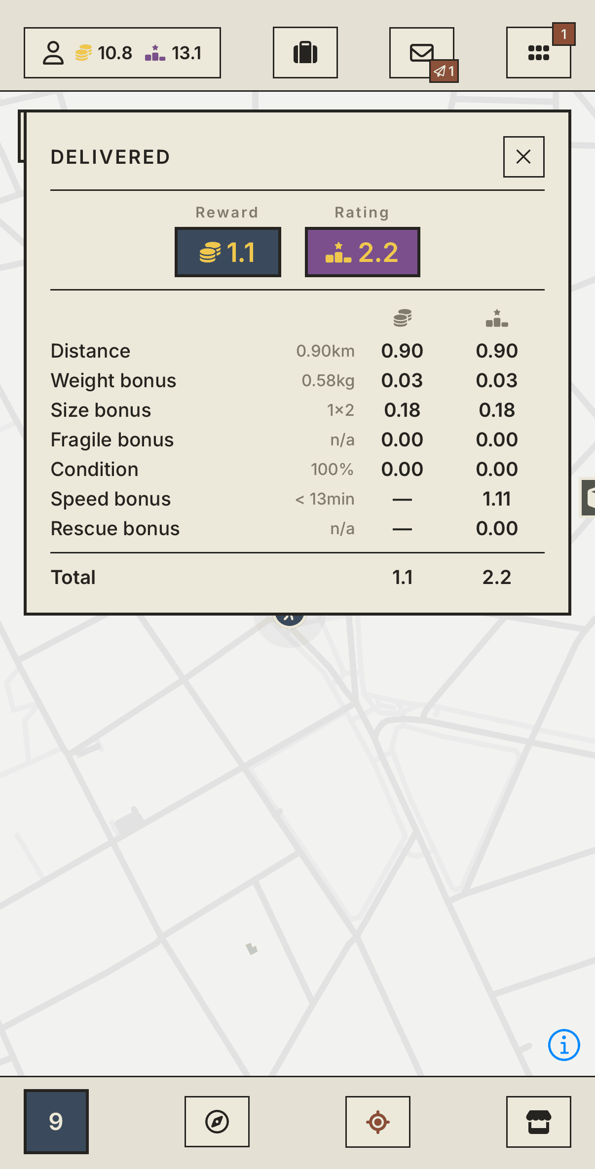 Reward and rating after delivery
